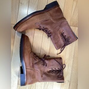 Willis & Geiger Aviator Boots, Brown Leather, size 8.5. Made in Canada, Vtg